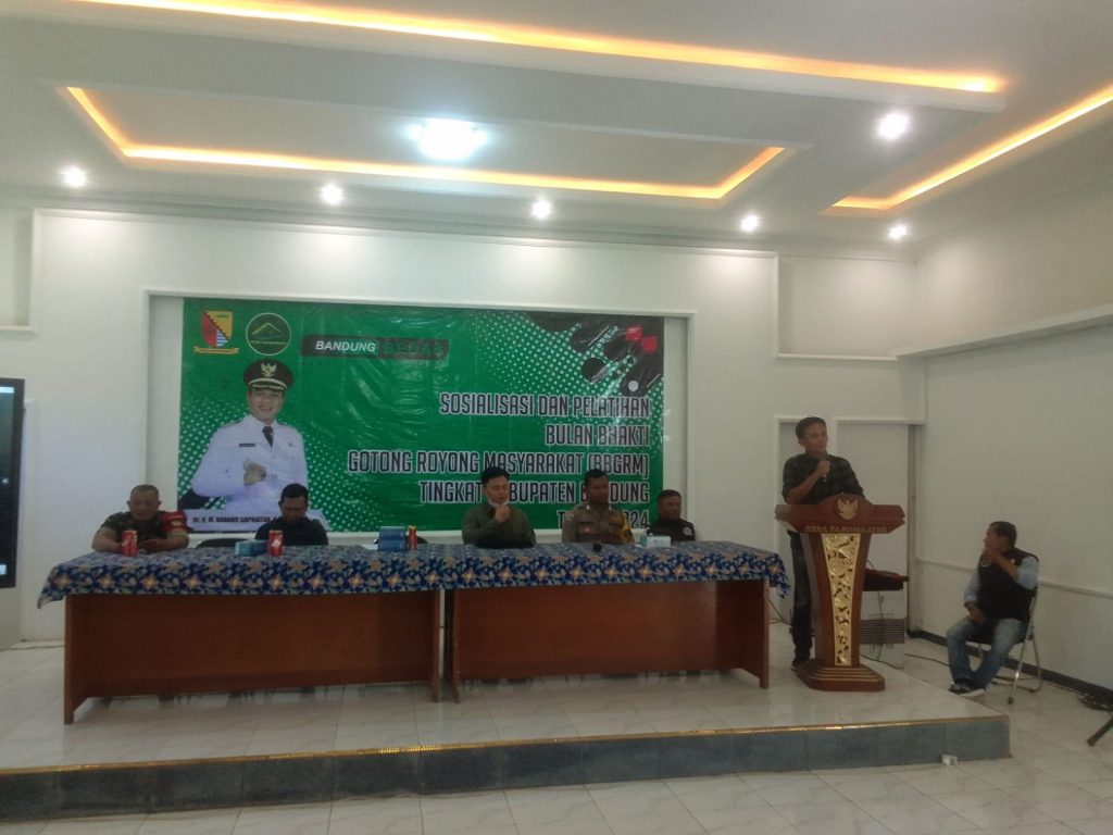 Sosialisasi dan pelatihan kegiatan bulan Bhakti gotong Royong Masyarakat (BBGRM) Kabupaten Bandung Tahun 2024 Desa Tarumajaya